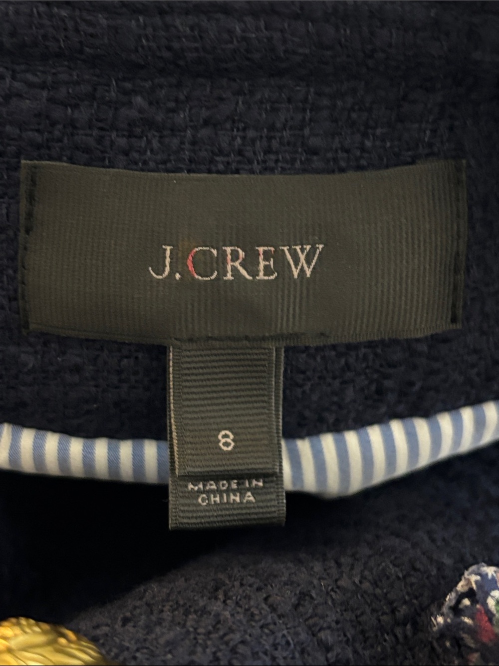 J.Crew Lady Jacket with Liberty Trim Navy Blue Size 8 - Picture 15 of 15